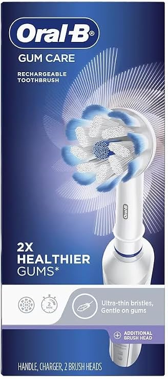 Oral-B Pro 1000 Rechargeable Electric Toothbrush + Extra Brush Head, Gum Care, White