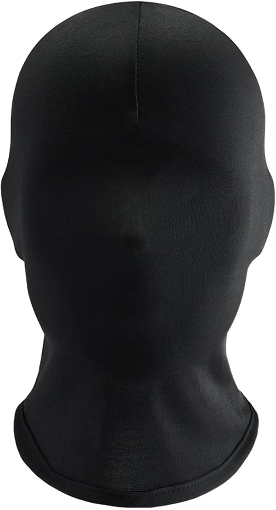 Black Full Face Mask Halloween Black Mask Faceless Skin Zentai Hood Masks Full Head Cover Spandex Masks Morph Face Cover for Unisex Adult Men Women Halloween Dress Up Party Costume Cosplay