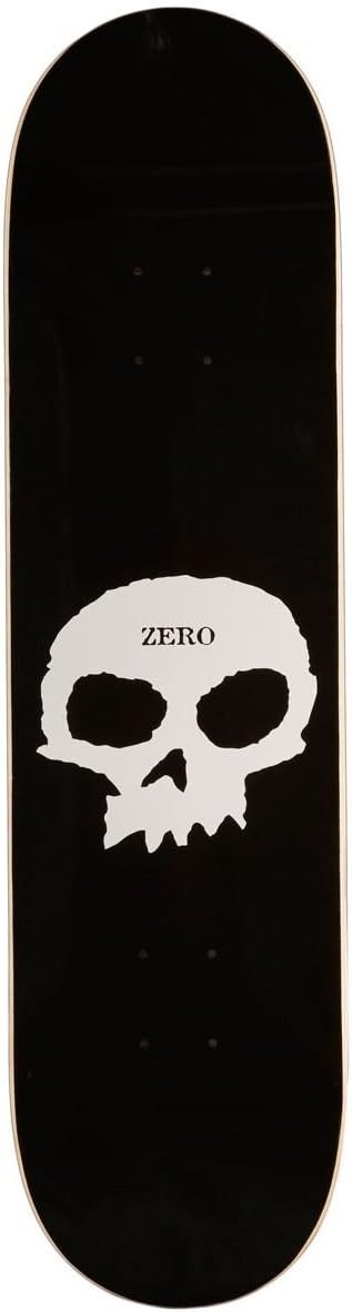 Zero Single Skull Skateboard Deck - Black - 8.00"