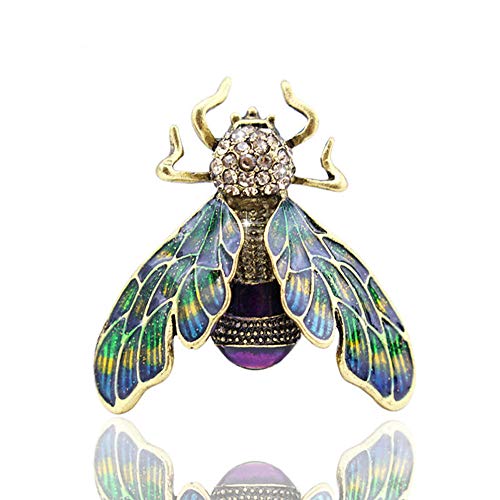 Tvoip Natural Insect Animal Enamel Brooches Bee Bumble Bee Spider Alloy Pins Vintage Jewelry for Women