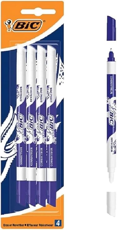 BIC Ink Killer, Pack of 4, Ink Eraser, Smudge-Resistant, Ideal for The Office, Home Office or School