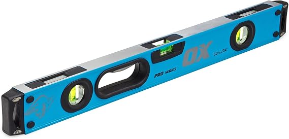 OX 2 Foot Level - Aluminum 24 Inch Level Tool, Rubber Grip, Non-Slip Handle