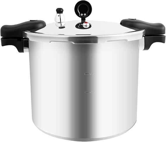 Pressure Cooker, 23Qt Large Capacity Pressure Canner Cooker, 90kpa Aluminum Alloy Pressure Cookware with Gauge & Release Valve for Home Kitchen Commercial Cooking