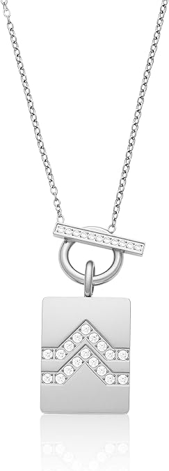 JINHUI 18K Gold Plated Necklace for Women Trendy Dainty Cubic Zirconia Necklace Elegant Inverted V Double Layer CZ Setting Sparkling Gold Necklace, Gold Plated Chain, Dainty Design Jewelry Gifts for Women