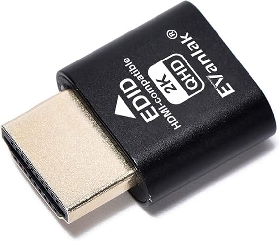 EVanlak HDMI Dummy Plug Headless Ghost Display Emulator Premium Aluminum PC（Fit Headless-1920x1080 New 3RD@60Hz）-1pack
