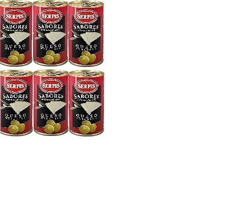 Serpis Manzanilla Green Spanish Olives Stuffed with Manchego Cheese (4.59 oz. (Pack of 6))
