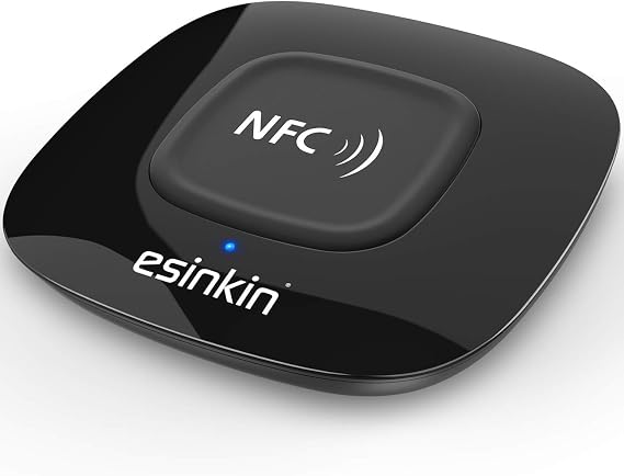 esinkin Bluetooth Receiver Wireless, NFC-Enabled Audio Adapter 4.0 for HD Home Stereo Music Streaming Sound System for 3.5mm (AUX and RCA)