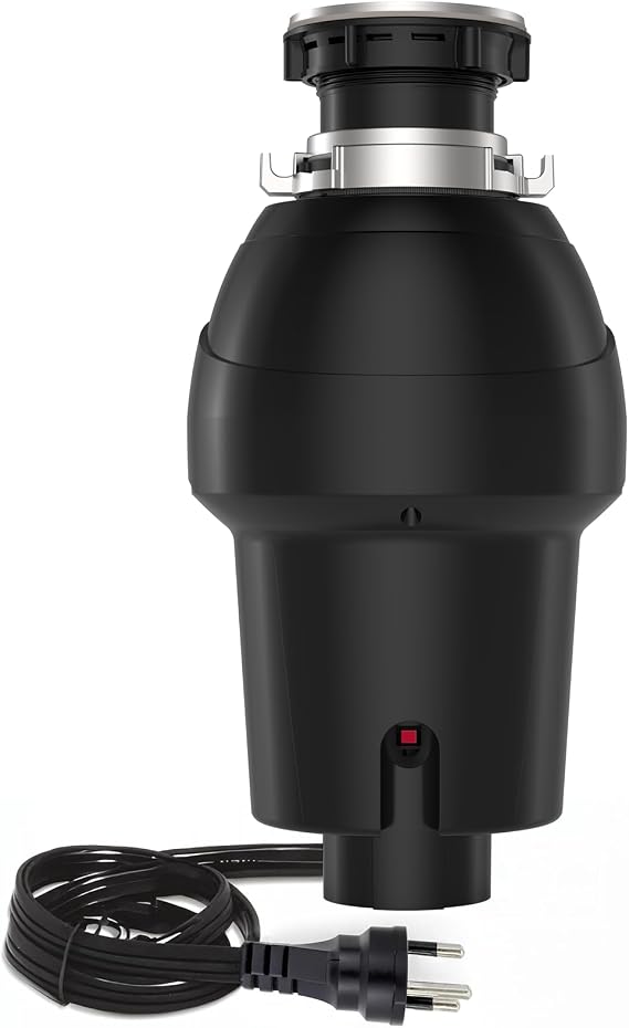 1/2HP Garbage Disposal with Air Switch, Ultra-Quiet Motor, FLG Sink Seal, Compact Food Waste Grinder for Kitchen Sink, Efficient and Durable Under, Sink Installation, Black