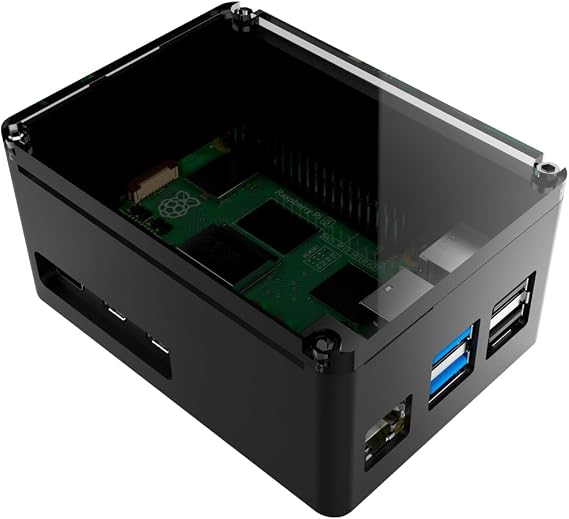 anidees Aluminum Extra High Pi case for Raspberry Pi 5 Black (AI-PI5-BB-H)