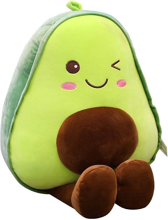 XIAOHONG 60CM Large Avocado Fruit Soft Plush Toy Furry Stuffed Toy Avocado Plush Doll Cute Toy Avocado Stuffed Pillow Kawaii Food Shaped Fruit Series Hugging Pillow for Kids