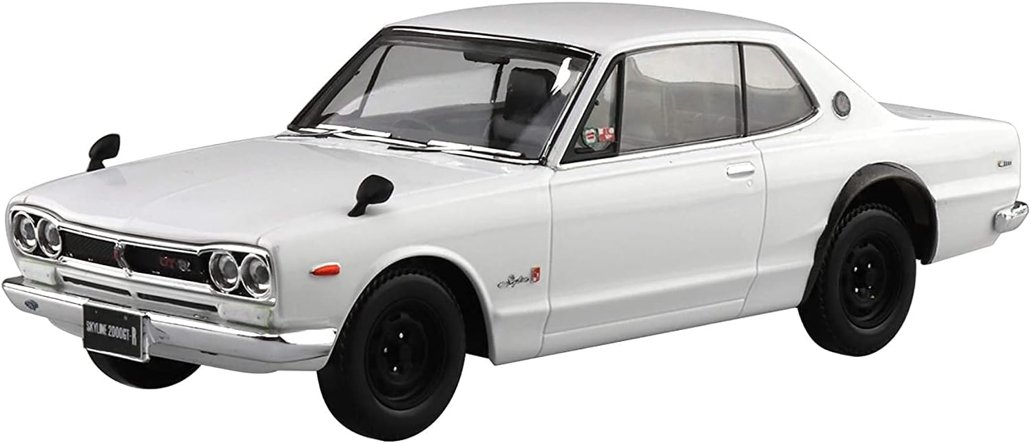 Aoshima Bunka Kyozai 09-B The Snap Kit Series Skyline 2000GT-R White Color Coded Plastic Model