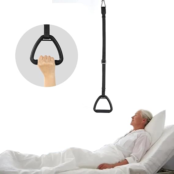 Bed Trapeze for Elderly, Ceiling Mounted Trapeze for Bed Mobility Transfer, Stand Ladder Bed Helper for Disabled, Elderly, Suitable for Hospital, Bedroom Bed Mobile Pull Up Aid