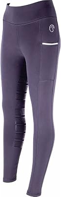 AK Wintex Pull on High Waisted Winter Horse Riding TightsLeggingsBreeches with Full seat Silicon Grip AKRS-6054-01 L, Black