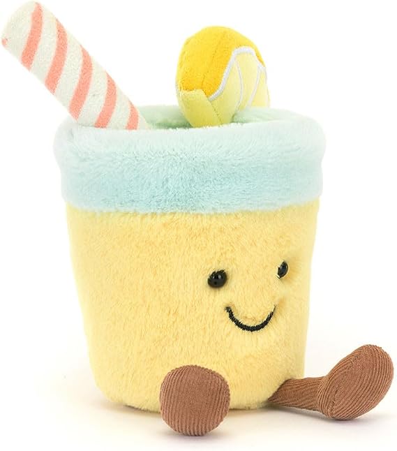 Jellycat Amuseables Lemonade Soft Toy 12 x 9 x 8 cm Yellow and Mint Green