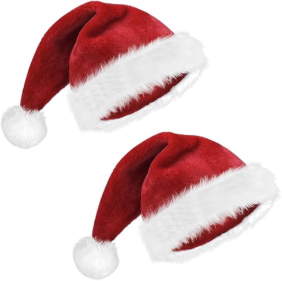 MGahyi Christmas Hat,Santa Hats for Adults Men Women Xmas Hat Christmas New Year Party Decorations and Supplies Red Green