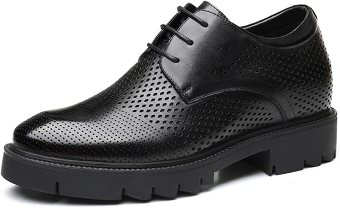 Elevator Shoes for Men,10 CM Height Increasing Leather Shoes Formal Dress Shoes Black Genuine Leather-3.93 Inches Taller
