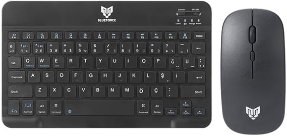 Blueforce KM-33 Wireless Bluetooth Kablosuz Klavye Mouse Set Siyah Tablet,laptop, Telefon, Tv Uyumlu