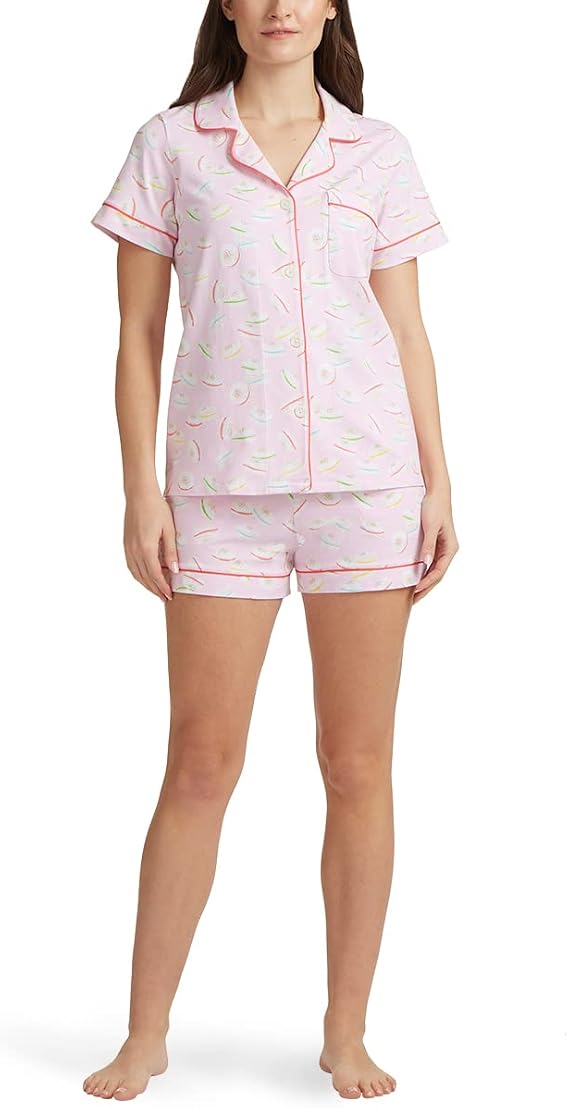 BedHead - Short Sleeve Shorty PJ Set - Funfetti Macarons - Extra Small