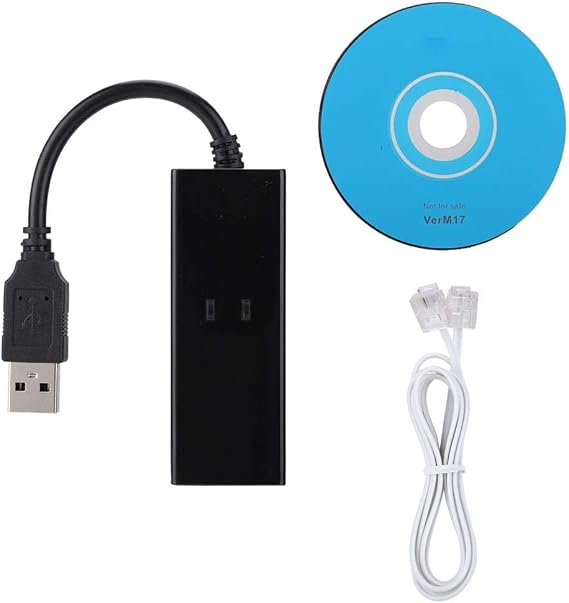 56K Dial Up USB Fax Modem V.92 USB External Modem Compatible with