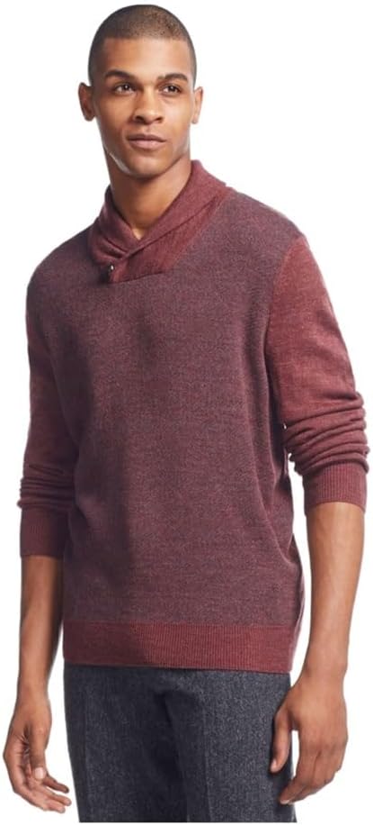 Geoffrey Beene Mens Diamond-Print Pullover Sweater, Red, Big & Tall, X-Large