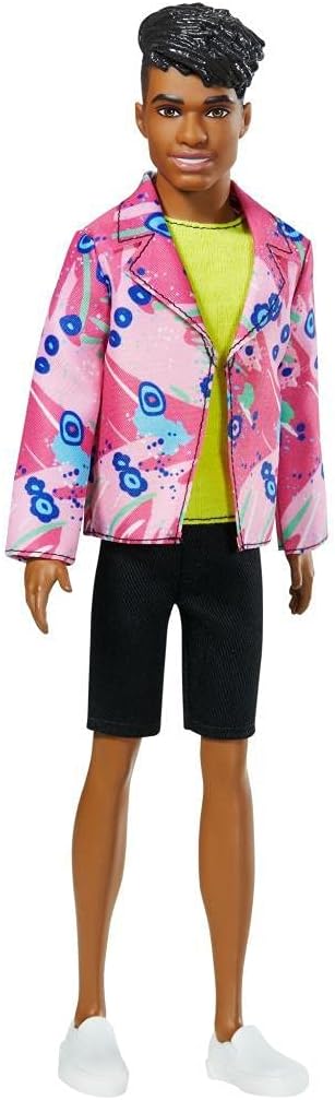 Barbie Ken 60th Anniversary Doll 3 in Throwback Rocker Look with Neon Top, Shorts & Shoes for Kids 3 to 8 Years Old