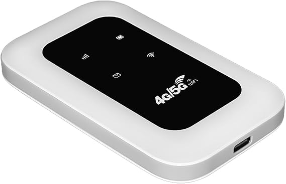 All-Network Portable WiFi, 5G Wi-Fi pocket Router,Power on and Use,High-Speed 5G Connectivity, Dual-Band Wi-Fi, Wireless Seamless Streaming & Gaming,for Travel, Public Computer, Business (White)