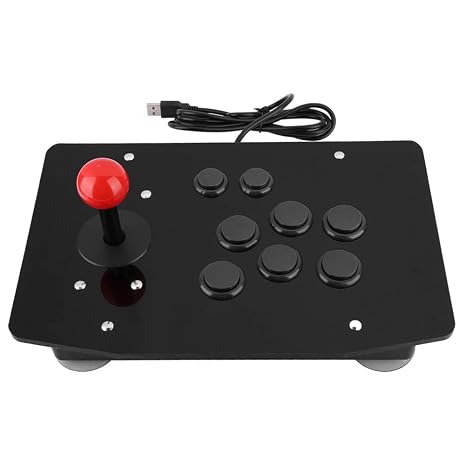 Wendry Gaming Controller, Rocker Game Joystick 8 Game Handle Controller,Zero Delay Joystick Control Device with Fixed Large Suction Cup(Black)