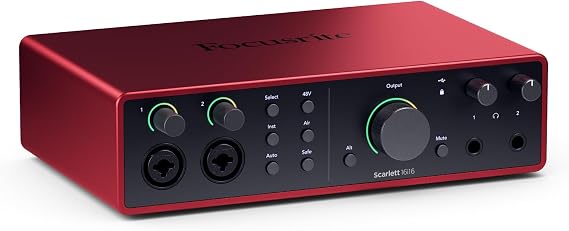 Focusrite Scarlett 16i16 4. Nesil USB Ses Arayüzü, Şarkı Yazma, Müzik Prodüksiyonu, Kayıt ve Podcasting için — Yüksek Kalite, Stüdyo Kalitesinde Kayıt ve Kayıt Yapmak İçin Gerekli Tüm Yazılımlar