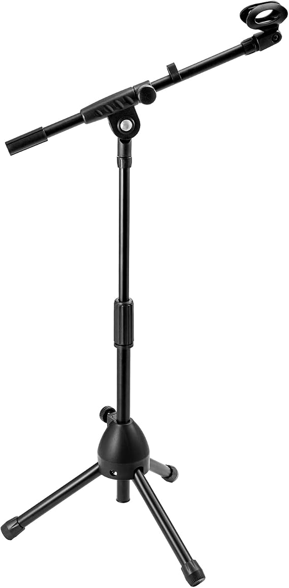 CROWNSHOP Microphone Stand 47-80cm with Telescopic Boom Adjustable