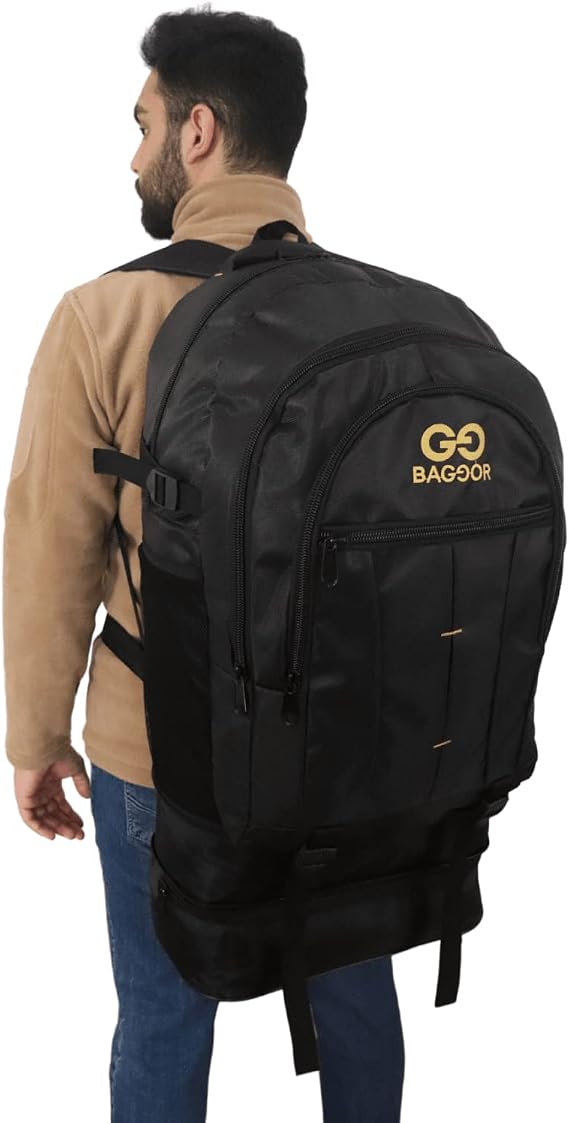 Baggor 90 Liter Bellows + Shoe Rack Waterproof Multi-Eyed Laptop Split Support Belted Male Female School-Campress-Travel-Mountaineer-Outdoor-Trekking