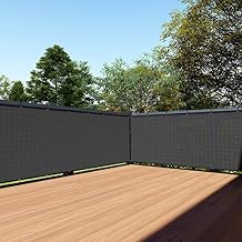 TANG 3' x 25' Balcony Privacy Screen Apartment Patio Mesh Fence Screens Cover for Deck Railing 200GSM Heavy Duty Fencing Windscreen Lattice Panels Porch Outdoor Backyard, Black