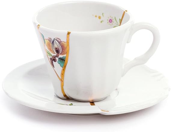 Kintsugi Coffee Cup & Saucer by SELETTI