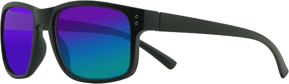 Piranha Xander Matte Black Frame Classic Sunglasses with Blue Mirror Lens
