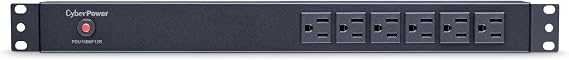 CyberPower PDU15B6F12R Basic PDU, 100-125V, 15A (Derated to 12A), 18 Outlets, 1U Rackmount