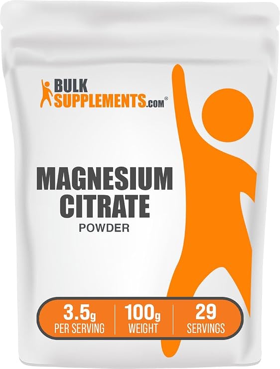 Magnesium Citrate Powder - Magnesium 400mg Supplement, Easily Absorbable - Pure & Gluten Free, 3.5g per Serving, 100g (3.5 oz) (Pack of 1)