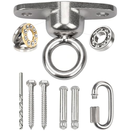 Bearing Swing Hanger Antirust Heavy Duty 360Rotation 1200LB Capacity Playground Yoga Hammock Chair, Rope sandbag Porch Swing