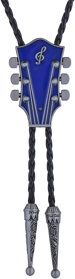 GelConnie Guitar Bolo Tie Western Cowboy Rodeo Bolo Tie for Men Women Leahter Necktie Necklace Wedding Bola Ties
