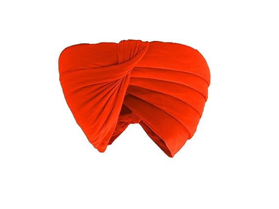 Planet 007 Sikh Turban Cotton Rubia Voile Patka Pagri Dastar Fabric Kesri (Orange) 5 Meter