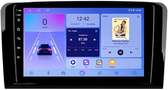 9 İnç Android Multimedya CarPlay Android Auto Navigasyon Kameralı 4GB RAM 32GB - Mercedes ML 2005-2011 ile uyumlu