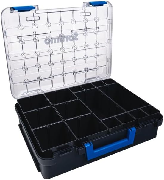 Sortimo T-BOXX 330 with 8 Inset Boxes H95 - Robust Small Parts Box with Transparent Lid Flexible Divider & Safe Transport. Compatible with Sortimo Vehicle Equipment & WorkMo