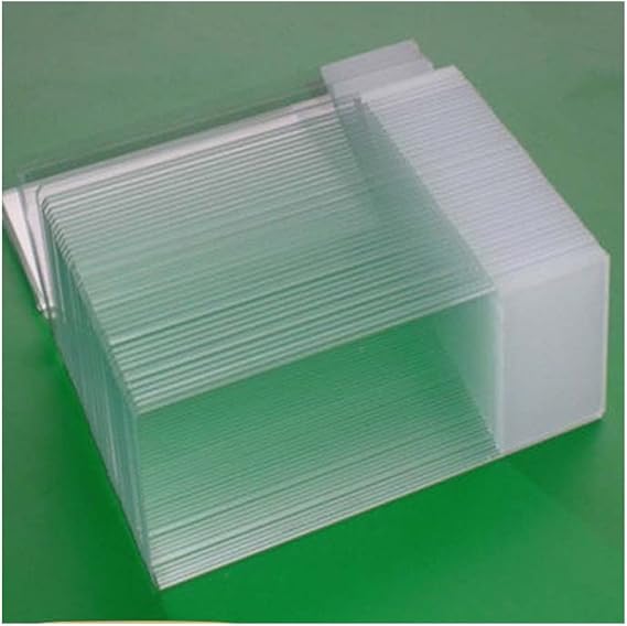 Microscope Kit 50pcs Blank Microscope Glass Slides with Frosted End 25x76mm for Lab Biology Microscope Lens Adapters