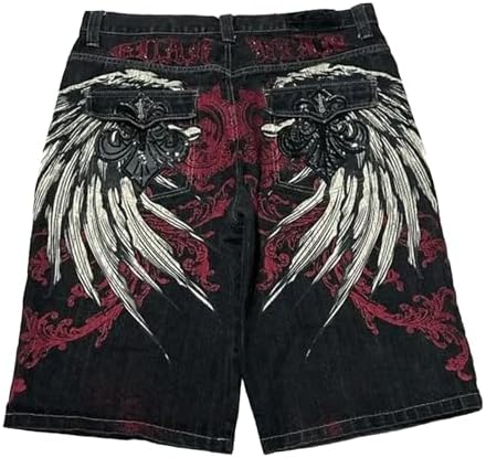 Jorts Men Y2K Gothic Jeans Shorts Streetwear Baggy Jorts Harajuku Style Denim Shorts Vacation Summer Shorts