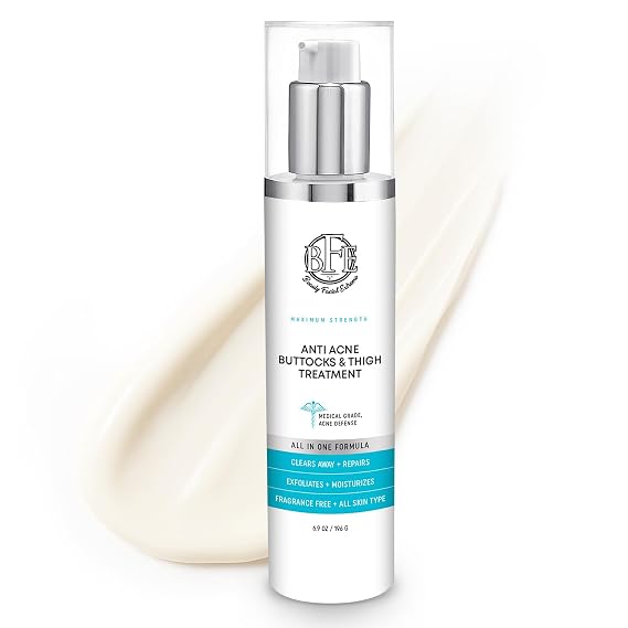 Butt Acne Treatment Cream Clears Breakouts, Pimples, Dark Spots & Ingrown Hairs on Buttocks & Thighs Smooths Rough Skin & Prevents Future Breakouts