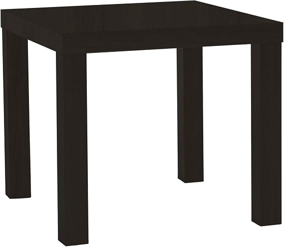 home stuff Side Coffee Table with Classic Design, Bed Side Table, End Table, Light Weight, Small Square Stylish Table For Office, Living Room, Small Square Side Table, 55x55x45 CM (Black Brown)
