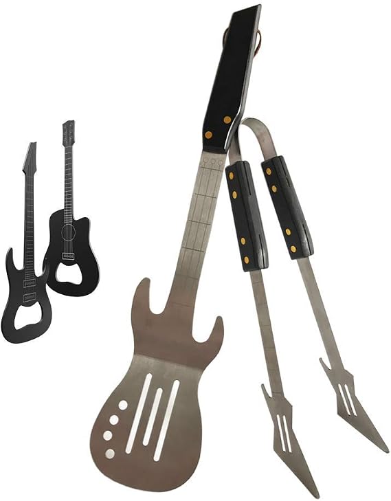 Rock Guitar Style Spatula & Tongs and Guitar Shaped Bottle Opener