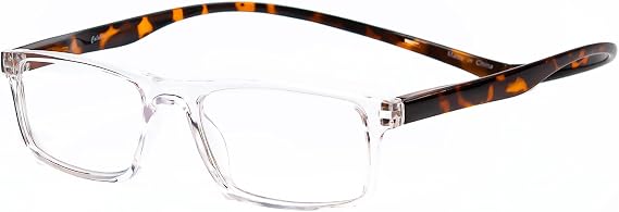 Magz Magnetic Reading Glasses with Clear Lenses Magnetic Pull Apart Readers | Flexible Neck Hanging Readers|Reading Glasses