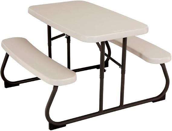 LIFETIME Kids Picnic Table, Foldable Outdoor Furniture | Lightweight & Portable Indoor or Outdoor Use with Built-in Benches, Seats 4, Water, Stain & UV Resistant, Folds Flat