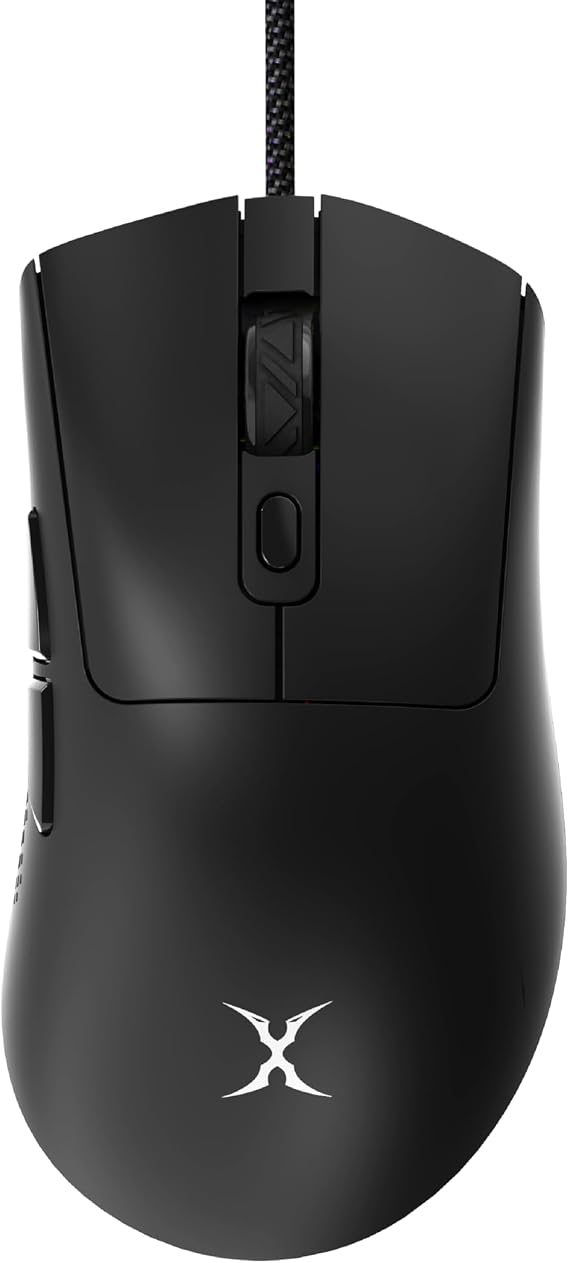 FOXXRAY SM-91 RGB Gaming Mouse, 60g Ultra-Lightweight Wired Mouse, 7200 DPI, 7 Programmable Buttons, Anti-Slip Side Grips, 6ft (1.8m) Braided Cable, Ergonomic Gaming Mouse for Windows/PC/Laptop