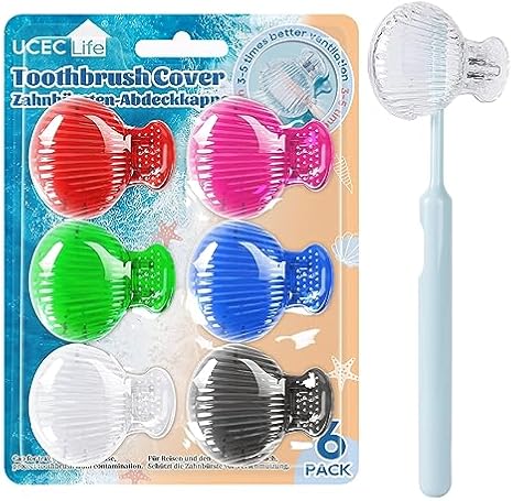 UCEC 6 Pack Toothbrush Covers Caps, Toothbrush Protector Head Covers Case