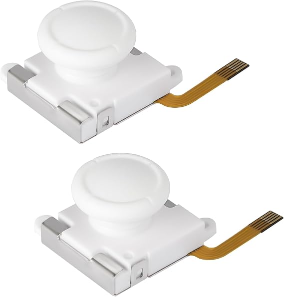 Hall Effect Joystick Hall Electromagnetic Joystick Replacement Thumb Grips Accessories Compatible with Joy Con, Switch NS, Switch Lite/OLED Controller White